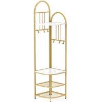 Costway 4-Tier Coat Rack 180cm Tall Entryway Shoes Shelf Organizer-White in White