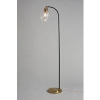 BHS Lighting Saskia Bubble Glass Arc Floor Lamp in Metallic Gold