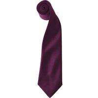 Premier Men's Colours Satin Clip Tie Pack of 2 in Aubergine