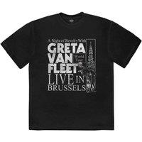 Greta Van Fleet Men's Night Of Revelry Cotton T-Shirt in Black | Size: Small