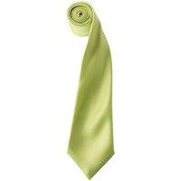 Premier Men's Plain Satin Tie (Narrow Blade) Pack of 2 in Lime