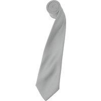 Premier Men's Plain Satin Tie (Narrow Blade) Pack of 2 in Silver