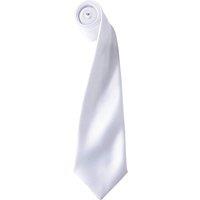 Premier Men's Plain Satin Tie (Narrow Blade) Pack of 2 in White