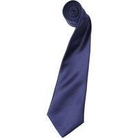 Premier Men's Plain Satin Tie (Narrow Blade) Pack of 2 in Navy