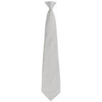 Premier Men's Fashion Colours Work Clip On Tie in Silver