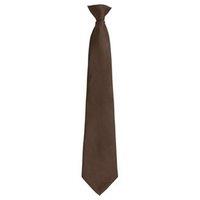 Premier Men's Fashion "Colours" Work Clip On Tie in Brown