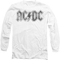 AC/DC Men's ACDC Paisley Logo Long Sleeve T-Shirt, White | Size: 2XL