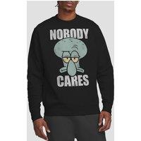 Spongebob Men's Nobody Cares Meme Crew Sweatshirt, Black | Size: 2XL
