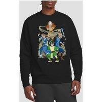 Avatar: The Last Airbender Men's Avatar The Last Airbender Team Avatar Elements Crew Sweatshirt, Black | Size: Medium