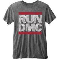 Run DMC Men's Burnout Logo T-Shirt in Charcoal | Size: Large