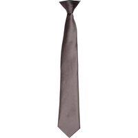 Premier Men's Colours Satin Clip Tie in Dark Grey
