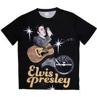 Sun Records Men's Elvis Presley Microphone T-Shirt in Black | Size: Large