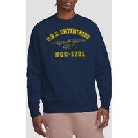 Star Trek Men's Enterprise Athletic Crew Sweatshirt, Navy | Size: Medium