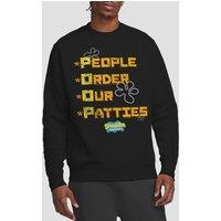 Spongebob Men's People Order Our Patties Crew Sweatshirt, Black | Size: XL