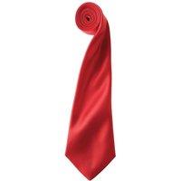 Premier Men's Plain Satin Tie (Narrow Blade) in Red