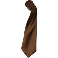 Premier Men's Plain Satin Tie (Narrow Blade) Pack of 2 in Brown
