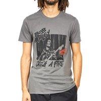 Bob Marley Men's Catch A Fire World Tour Cotton T-Shirt in Charcoal | Size: Medium