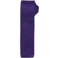 Premier Men's Slim Textured Knit Effect Tie in Purple