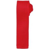 Premier Men's Slim Textured Knit Effect Tie in Red