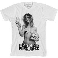 The Flaming Lips Men's Peace & Punk Rock Cotton T-Shirt in White | Size: Small