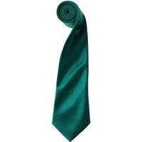 Premier Men's Plain Satin Tie (Narrow Blade) in Bottle Green