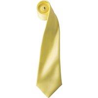 Premier Men's Plain Satin Tie (Narrow Blade) in Lemon
