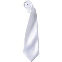 Premier Men's Plain Satin Tie (Narrow Blade) in White