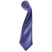Premier Men's Plain Satin Tie (Narrow Blade) in Purple