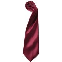 Premier Men's Plain Satin Tie (Narrow Blade) in Burgundy