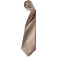 Premier Men's Plain Satin Tie (Narrow Blade) in Khaki