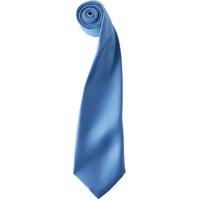 Premier Men's Plain Satin Tie (Narrow Blade) in Mid Blue