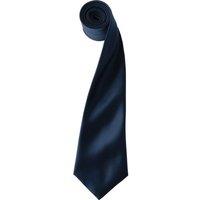 Premier Men's Plain Satin Tie (Narrow Blade) in Navy