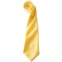 Premier Men's Plain Satin Tie (Narrow Blade) in Yellow