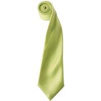 Premier Men's Plain Satin Tie (Narrow Blade) in Lime
