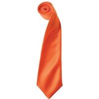 Premier Men's Plain Satin Tie (Narrow Blade) in Orange