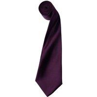 Premier Men's Plain Satin Tie (Narrow Blade) in Aubergine