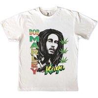 Bob Marley Men's Kaya Illustration T-Shirt in White | Size: Large
