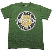 Bob Marley Men's Smoke Shop Cotton T-Shirt in Green | Size: Small
