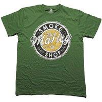 Bob Marley Men's Smoke Shop Cotton T-Shirt in Green | Size: Large