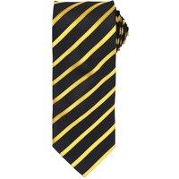 Premier Men's Sports Stripe Pattern Formal Work Tie in True Black