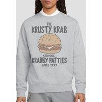 Spongebob Men's Krabby Patties Unisex Crew Sweatshirt, Athletic Heather in Light Grey | Size: XL