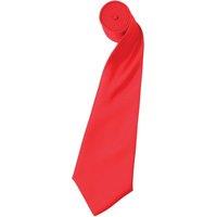 Premier Men's Plain Satin Tie (Narrow Blade) in Red