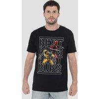 Marvel Men's DEADPOOL & WOLVERINE BEST BUBS STENCIL T-Shirt, Black | Size: 5XL