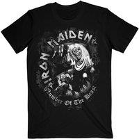 Iron Maiden Men's Number Of The Beast Grey Tone T-Shirt in Black | Size: Medium