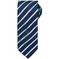 Premier Men's Sports Stripe Pattern Formal Work Tie in Navy