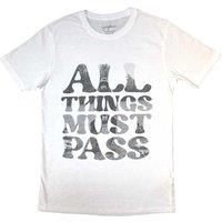 George Harrison Men's All Things Must Pass Text Infill T-Shirt in White | Size: 2XL