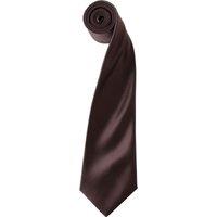 Premier Men's Plain Satin Tie (Narrow Blade) in Brown