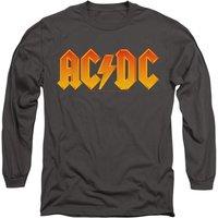 AC/DC Men's ACDC Logo Long Sleeve T Shirt-Charcoal in Charcoal | Size: Medium