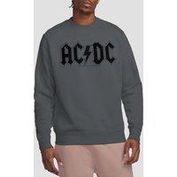 AC/DC Men's Worn Logo Crew Sweatshirt, Charcoal | Size: 2XL