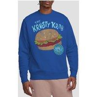 Spongebob Men's Krusty Krab Crew Sweatshirt, Royal Blue | Size: XL